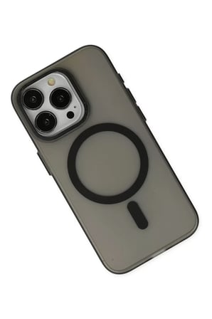 Newface Apple iPhone 15 Pro Max Kılıf Lodos Magneticsafe Mat Kapak - Siyah