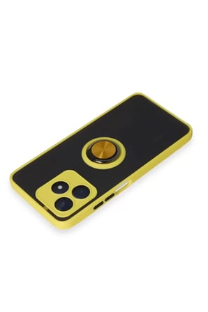 Newface Realme C53 Kılıf Montreal Yüzüklü Silikon Kapak - Sarı