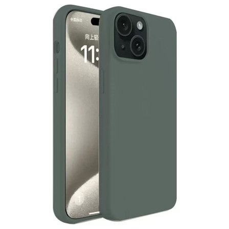 Newface Apple iPhone 15 Kılıf First Silikon - Koyu Yeşil