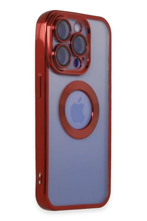 Newface Apple iPhone 15 Pro Max Kılıf Slot Silikon - Kırmızı