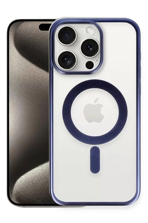 Newface Apple iPhone 15 Pro Max Kılıf Erozi Magsafe Kapak - Lacivert