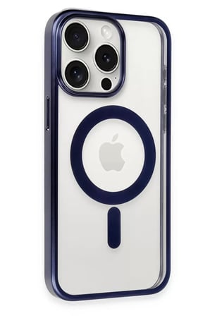 Newface Apple iPhone 15 Pro Max Kılıf Erozi Magsafe Kapak - Lacivert