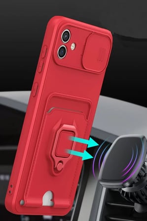 Newface Samsung Galaxy A05 Kılıf Zuma Kartvizitli Yüzüklü Silikon - Yeşil