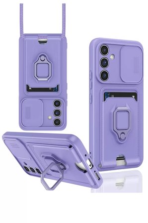 Newface Samsung Galaxy A05S Kılıf Zuma Kartvizitli Yüzüklü Silikon - Lila