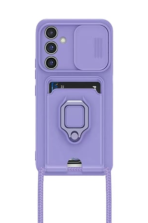 Newface Samsung Galaxy A05S Kılıf Zuma Kartvizitli Yüzüklü Silikon - Lila
