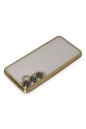 Newface Samsung Galaxy S23 FE Kılıf Razer Lensli Silikon - Gold