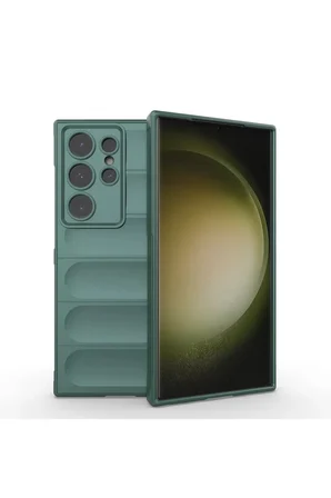 Newface Samsung Galaxy S24 Ultra Kılıf Optimum Silikon - Koyu Yeşil