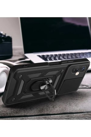 Newface İnfinix Hot 30 4G Kılıf Pars Lens Yüzüklü Silikon - Gold