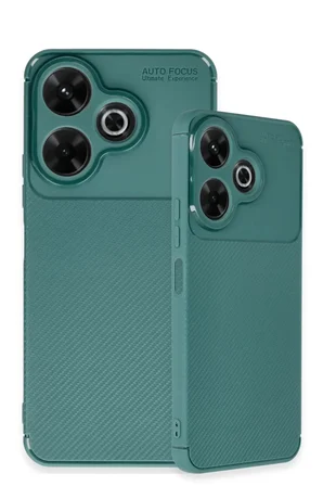 Newface Xiaomi Redmi 13 4G Kılıf Auto Focus Karbon Kapak - Koyu Yeşil