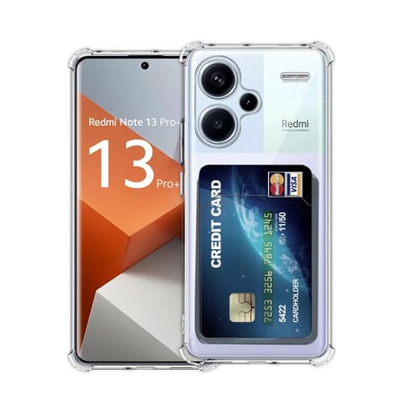Newface Xiaomi Redmi Note 13 Pro Plus Kılıf Kart Şeffaf Silikon - Şeffaf