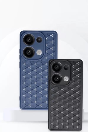 Newface Xiaomi Redmi Note 13 Pro 5G Kılıf Petek Silikon Kapak - Siyah