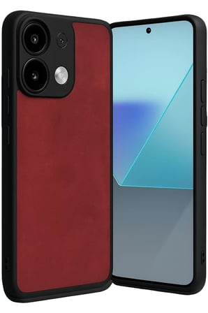 Newface Xiaomi Redmi Note 13 4G Kılıf Aras Deri Kapak - Kırmızı