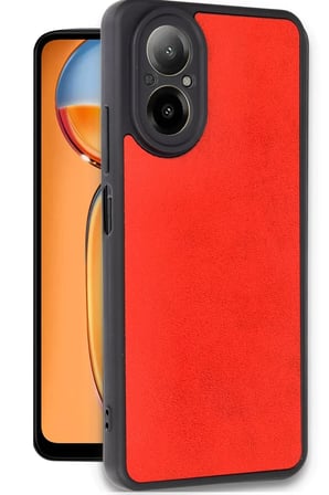 Newface Realme 12 Lite Kılıf Aras Deri Kapak - Kırmızı