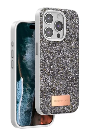 Onegif Apple iPhone 14 Pro Bright Simli Kapak - Gümüş