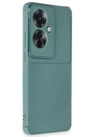 Newface Oppo Reno 11F Kılıf Auto Focus Karbon Kapak - Koyu Yeşil