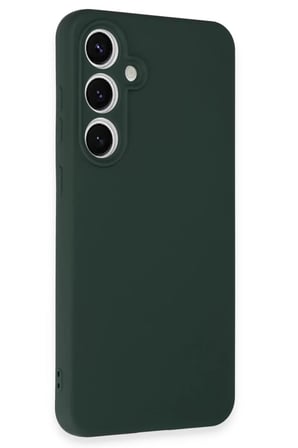 Newface Samsung Galaxy S24 FE Kılıf Nano içi Kadife Silikon - Koyu Yeşil
