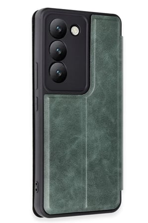 Newface Vivo V30 Lite 4G Kılıf Flip Cover - Koyu Yeşil