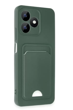 Newface Realme Note 50 4G Kılıf Kelvin Kartvizitli Silikon - Koyu Yeşil