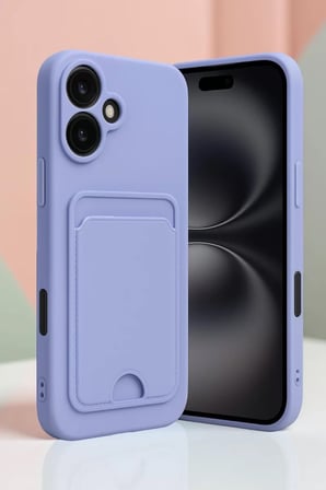 Newface Apple iPhone 16 Kılıf Kelvin Kartvizitli Silikon - Lacivert