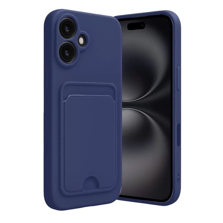 Newface Apple iPhone 16 Kılıf Kelvin Kartvizitli Silikon - Lacivert
