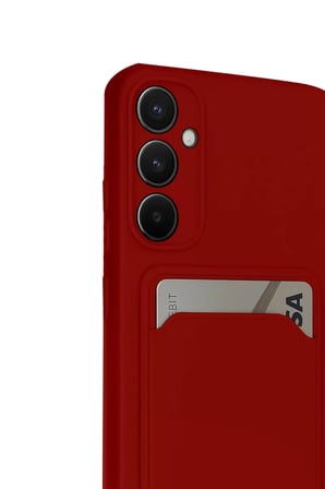 Newface Samsung Galaxy S24 FE Kılıf Kelvin Kartvizitli Silikon - Kırmızı