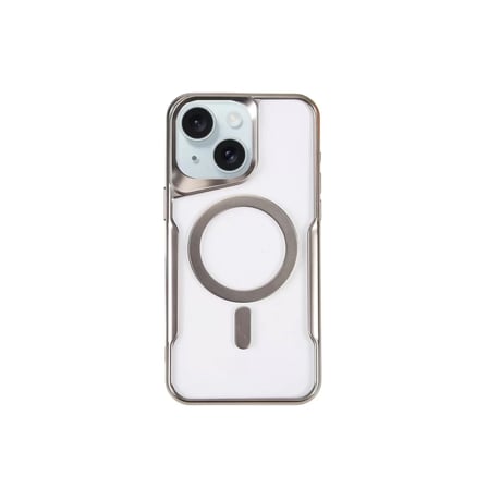 Newface Apple iPhone 15 Plus Kılıf Boyi Magsafe Silikon Kapak - Gümüş