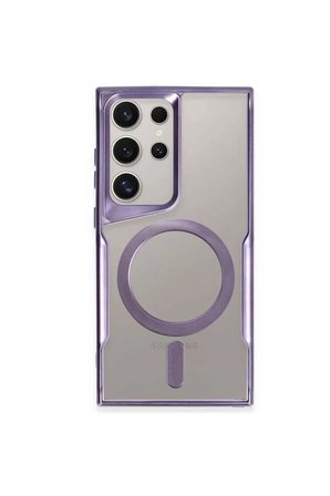 Newface Samsung Galaxy S24 Ultra Kılıf Boyi Magsafe Silikon Kapak - Derin Mor