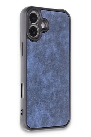 Newface Apple iPhone 16 Plus Kılıf Aras Deri Kapak - Lacivert