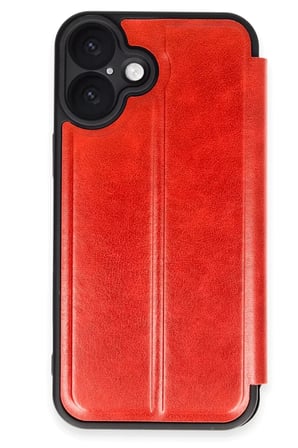 Newface Apple iPhone 16 Kılıf Flip Cover - Kırmızı