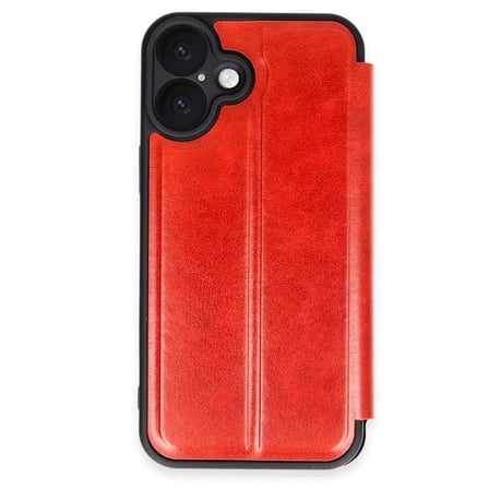 Newface Apple iPhone 16 Kılıf Flip Cover - Kırmızı