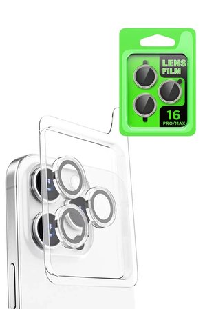 Newface Apple iPhone 16 Pro Max Raze Metal Kamera Lens - Beyaz