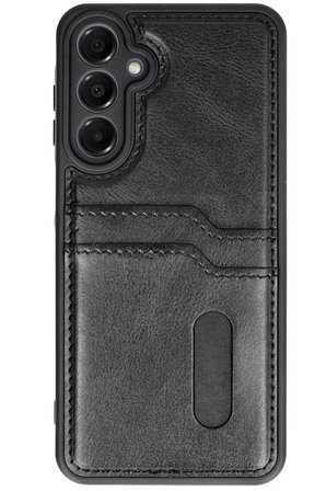 Newface Samsung Galaxy A16 5G Kılıf Sara Kartvizitli Deri Kılıf - Siyah