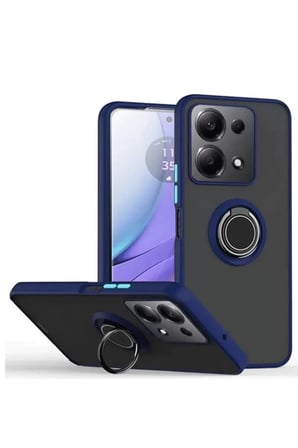 Newface Xiaomi Redmi Note 13 Pro 5G Kılıf Montreal Yüzüklü Silikon Kapak - Lacivert