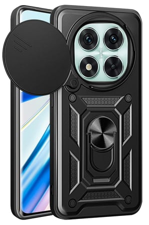 Newface Xiaomi Redmi Note 14 Pro 5G Kılıf Pars Lens Yüzüklü Silikon - Siyah