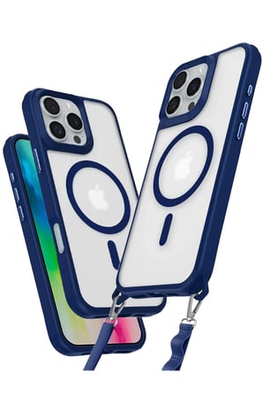 Newface Apple iPhone 16 Pro Kılıf Enka Magsafe Silikon Kılıf - Lacivert