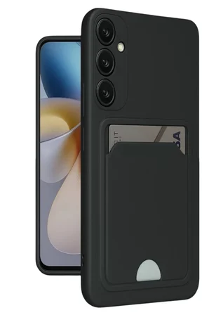 Newface Samsung Galaxy A16 5G Kılıf Kelvin Kartvizitli Silikon - Siyah