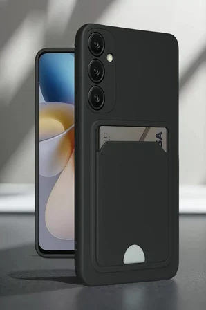 Newface Samsung Galaxy A16 5G Kılıf Kelvin Kartvizitli Silikon - Siyah
