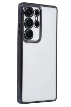 Newface Samsung Galaxy S25 Ultra Kılıf Razer Lensli Silikon - Siyah