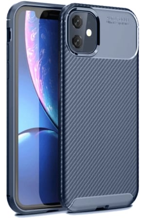 Newface Apple iPhone 11 Kılıf Auto Focus Karbon Kapak - Lacivert