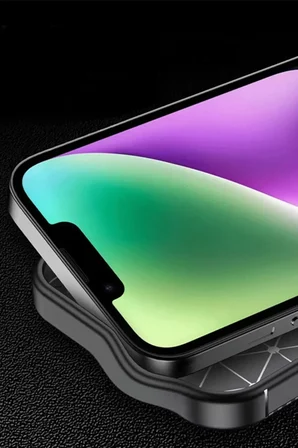 Newface Apple iPhone 16E Kılıf Auto Focus Karbon Kapak - Kahverengi
