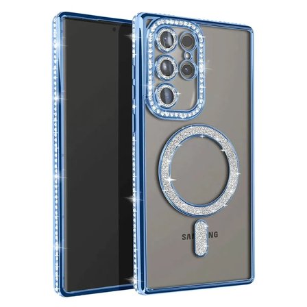 Newface Samsung Galaxy S23 Ultra Joke Simli Magneticsafe Kılıf - Mavi