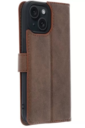 Newface Apple iPhone 15 Trend S Plus Kapaklı Kılıf - Taba