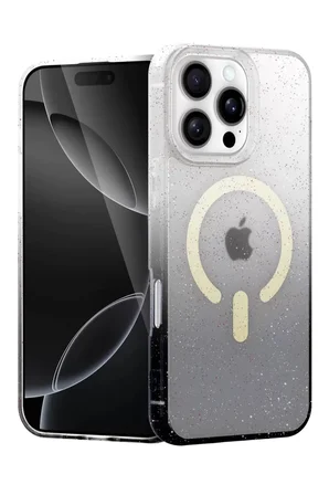 Newface Apple iPhone 16 Pro Max Pummel Shiny Magsafe Kapak - Siyah