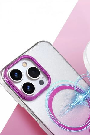 Newface Apple iPhone 14 Pro Max Glossy Magsafe Kapak - Pembe
