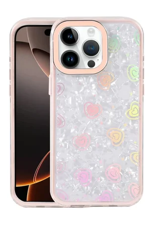 Newface Apple iPhone 14 Pro Max Lumi Desenli Kapak - Pembe