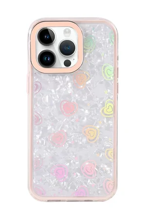 Newface Apple iPhone 14 Pro Max Lumi Desenli Kapak - Pembe