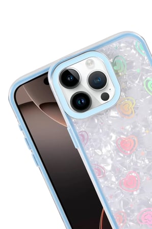 Newface Apple iPhone 15 Pro Max Lumi Desenli Kapak - Mavi