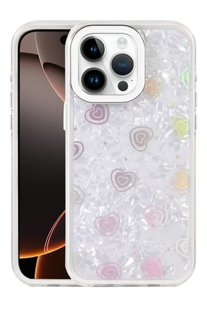 Newface Apple iPhone 16 Pro Max Lumi Desenli Kapak - Beyaz
