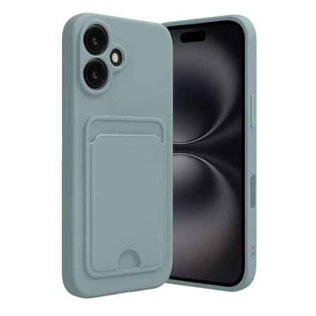 Newface Apple iPhone 16 Kılıf Kelvin Kartvizitli Silikon - Açık Yeşil