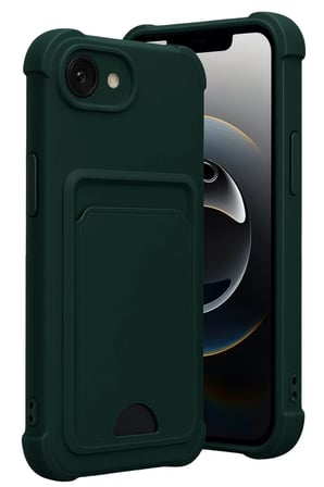 Newface Apple iPhone 16E Kelvin Kartvizitli Silikon - Koyu Yeşil